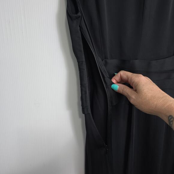 Róhe Black Sleeveless Maxi Dress Knot Front Draped Waist Size 36 NWT - Picture 7 of 11